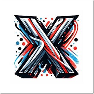 Letter X design graffity style Posters and Art